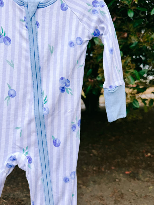 Blueberry Bamboo Zipper Romper
