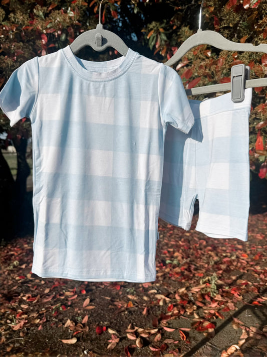 Blue Sky Check 2pc Shortie  Pajama