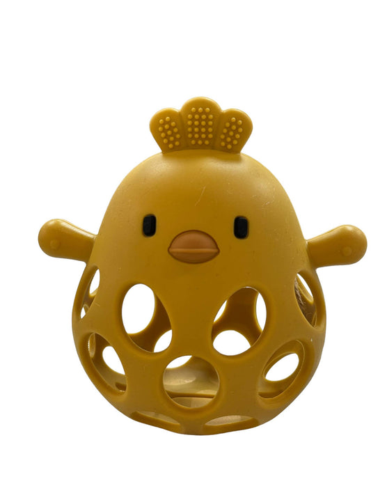 Chicken Silicone Teether | Yellow & Pink