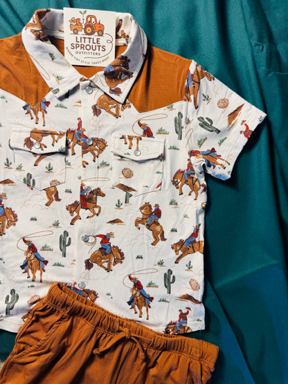 Buckaroo Western Shirt & Shorts Outfit | Boys