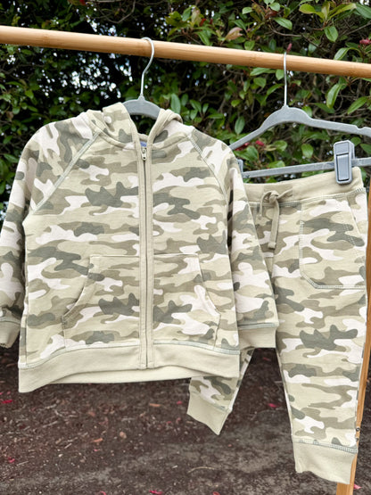 Organic French Terry Camo Jogger Pants | Boys