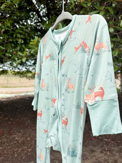 Woodland Buck Bamboo Zip Romper