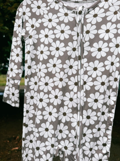 Retro Bloom Bamboo Zip Pajama | Girls