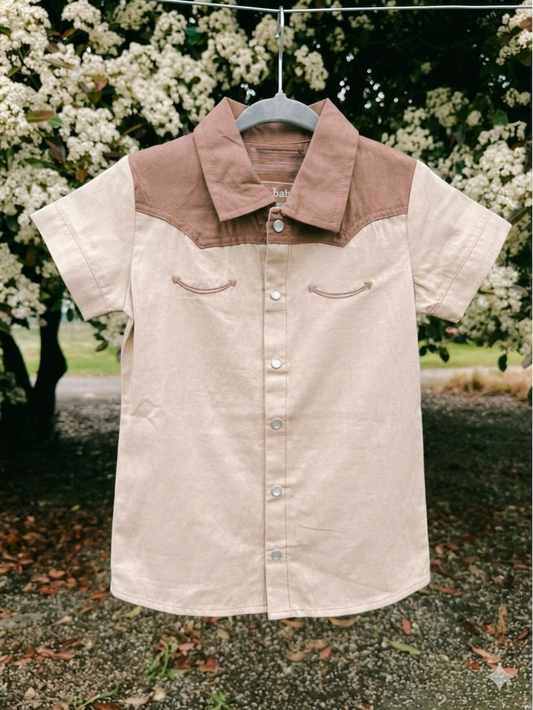Ranchy Pearl Snap Button-Up Shirt