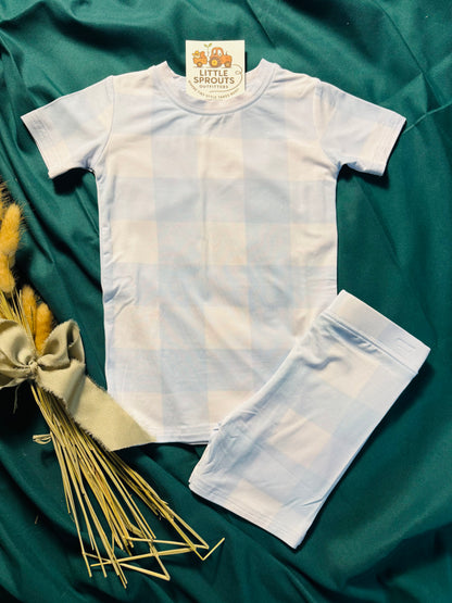 Blue Sky Check 2pc Shortie  Pajama