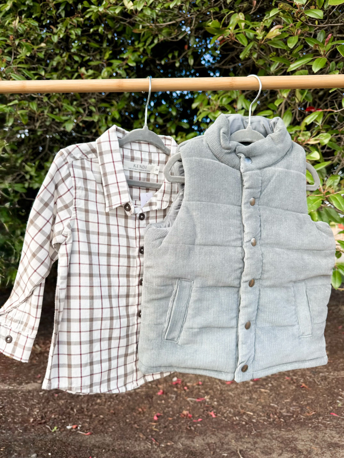 Gunmetal Corduroy Snap Vest | Boys