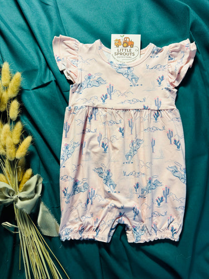 Rodeo Rose Bamboo Ruffle Romper | Girls