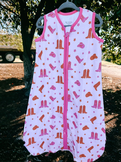 Pink Cowgirl Boot Sleep Sack | 0.5 TOG