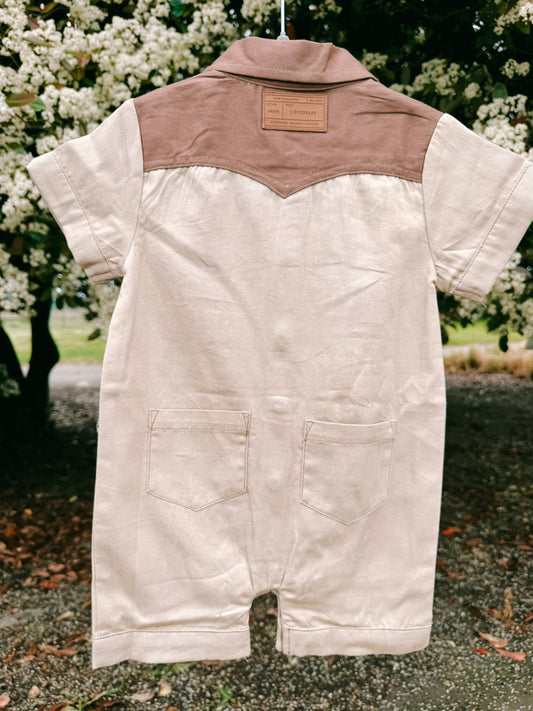 Ranchy Pearl Snap Coverall Romper
