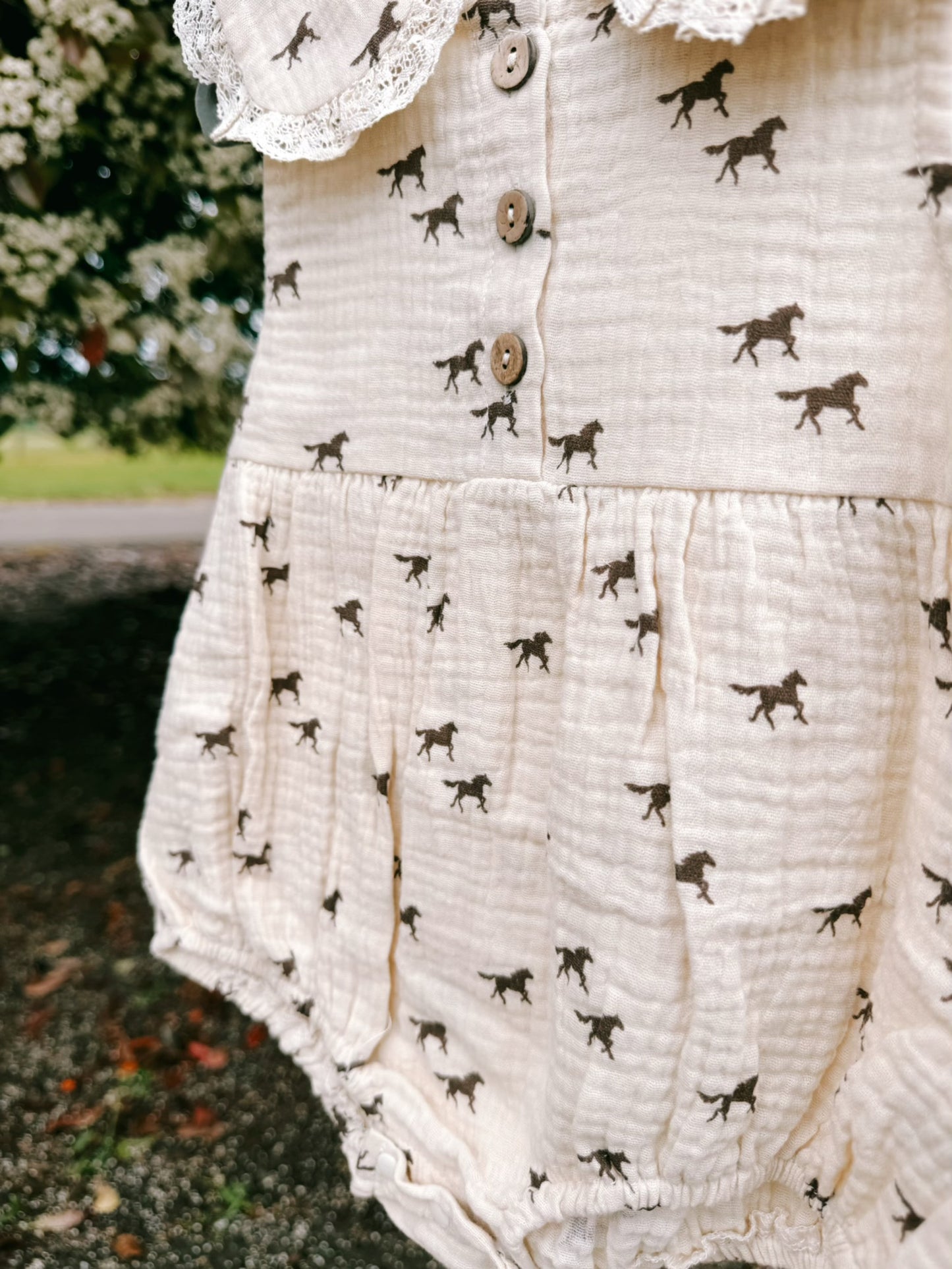 Wild Horse Muslin Romper | Girls
