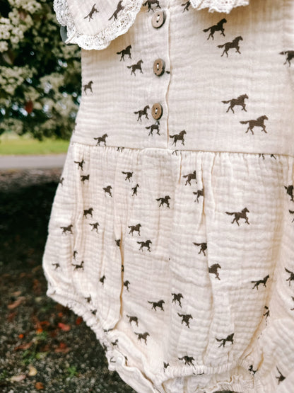 Wild Horse Muslin Romper | Girls