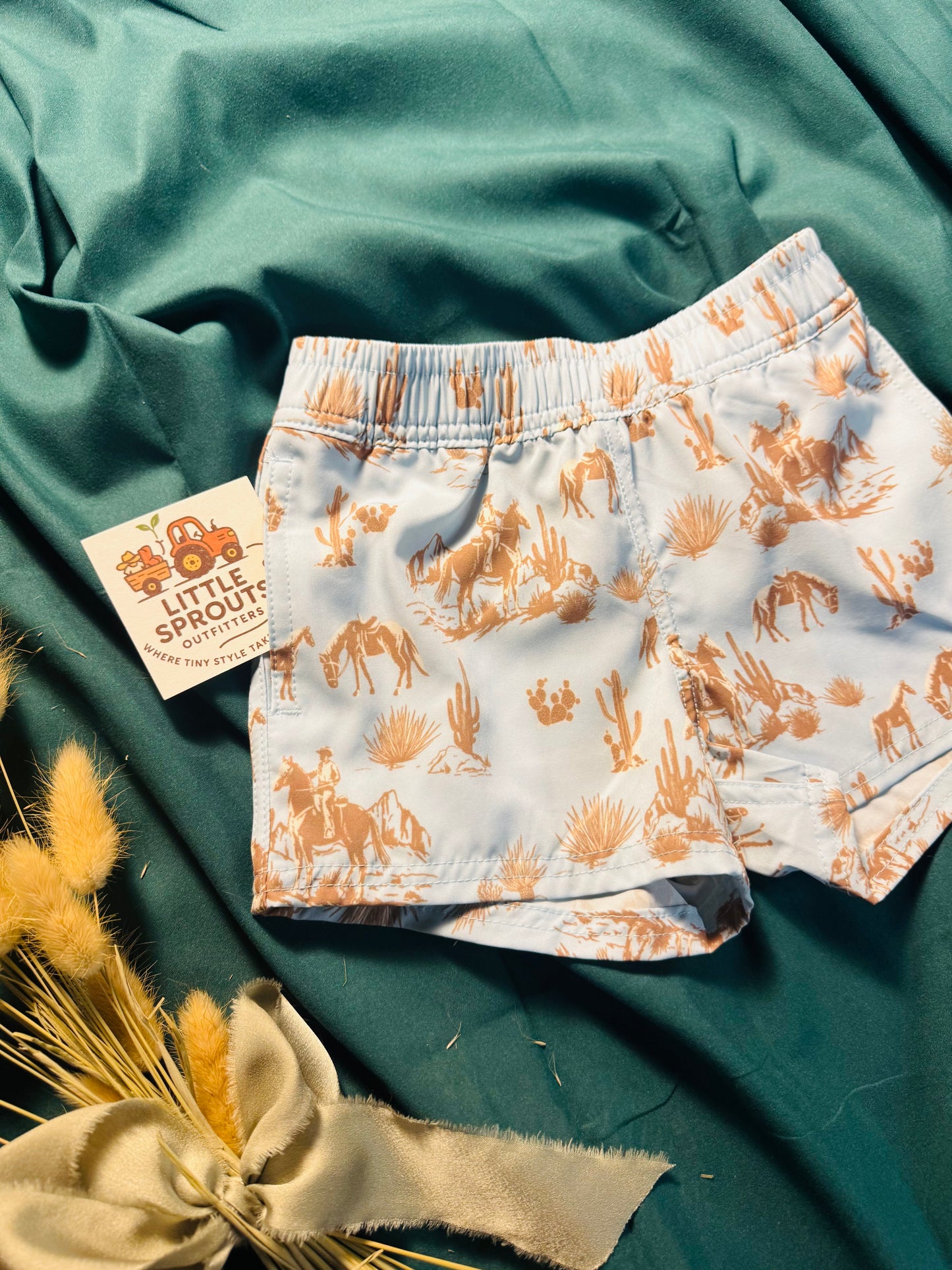 Blue Western Trail Performance Shorts | Boys