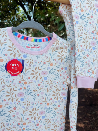 Oink Oink Pink Pig Modal Magnetic Pajama Set | Girls