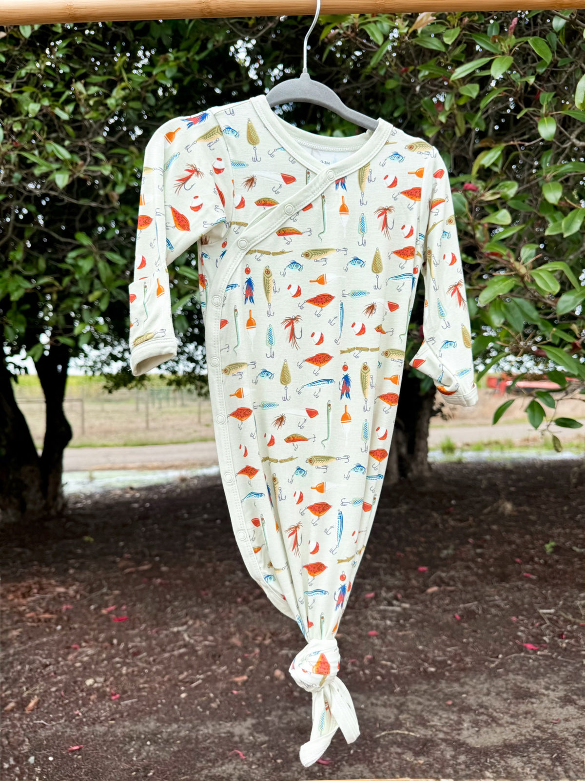 Gone Fishing Bamboo Knotted Gown | Newborn