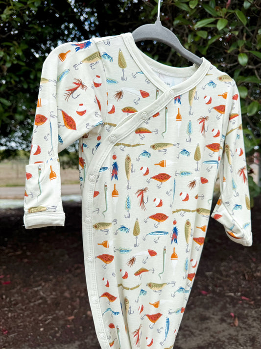 Gone Fishing Bamboo Knotted Gown | Newborn