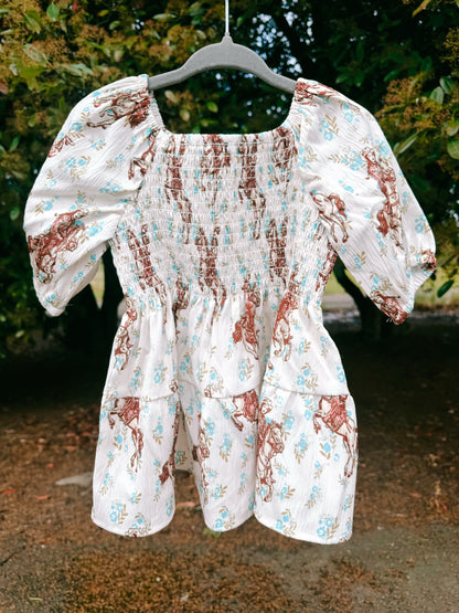 Wildflower Western Smocked Top | Girls