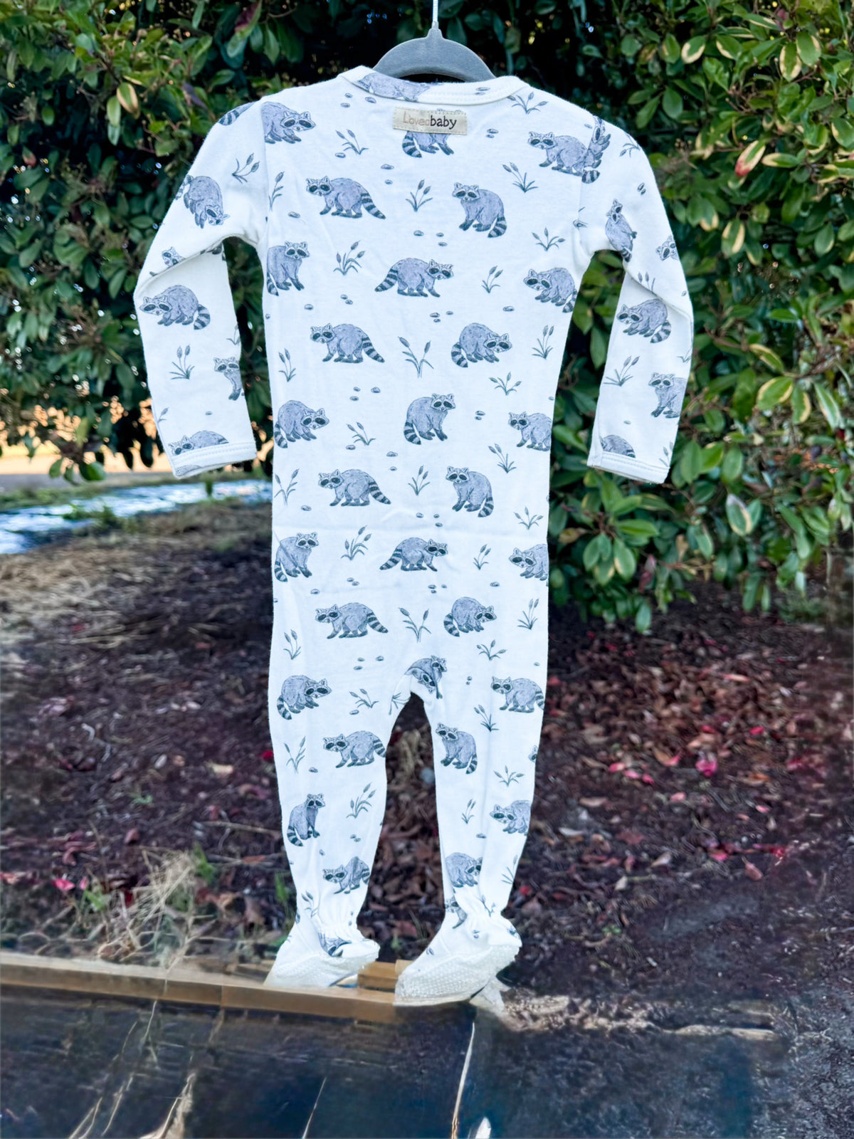 Raccoon Organic Cotton Zip Pajamas