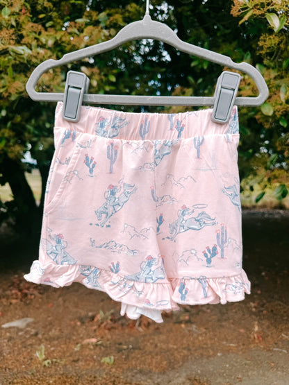 Rodeo Rose Ruffle Shorts | Girls