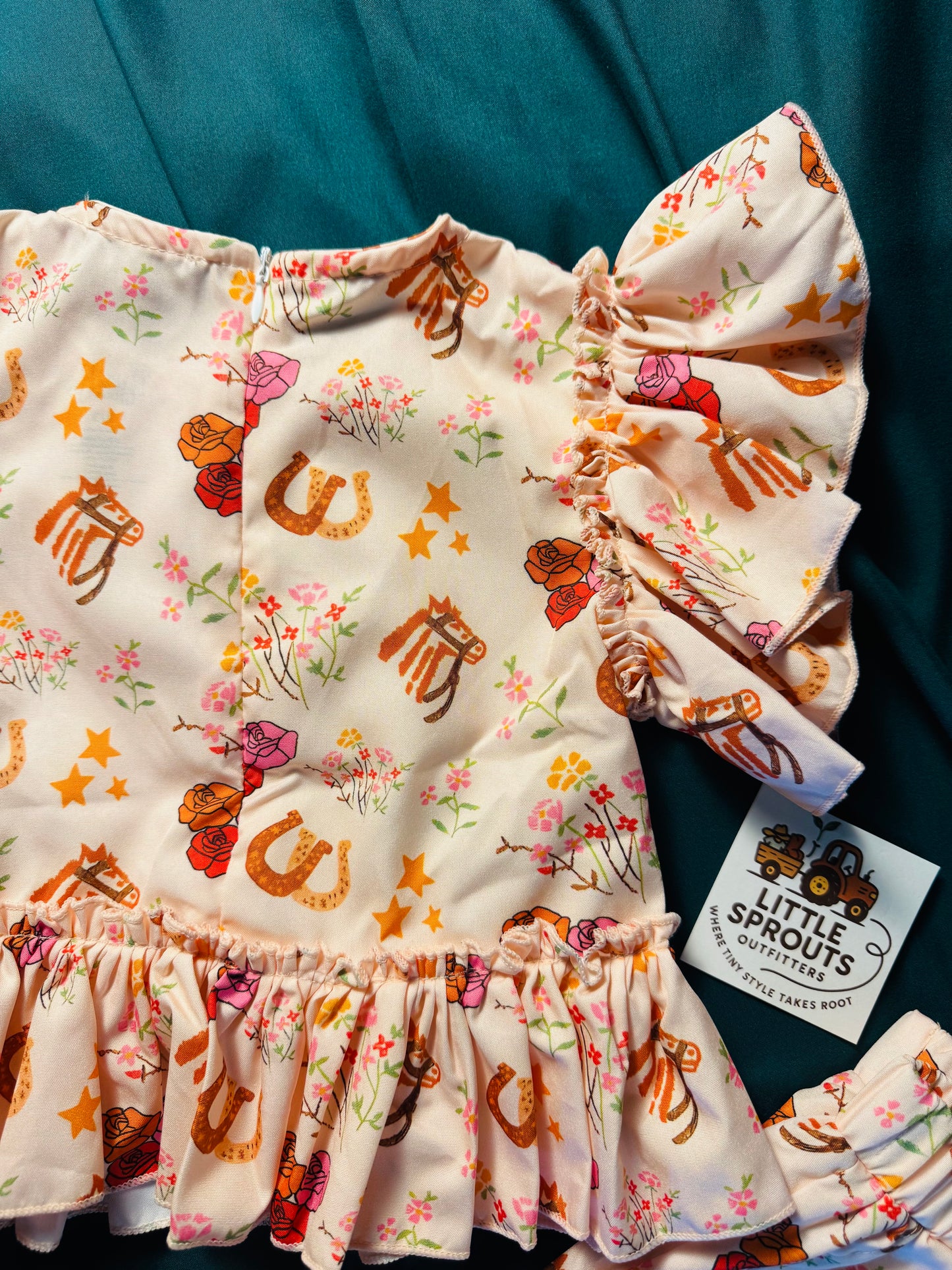 Floral Pony Ruffle Pant Set | Girls