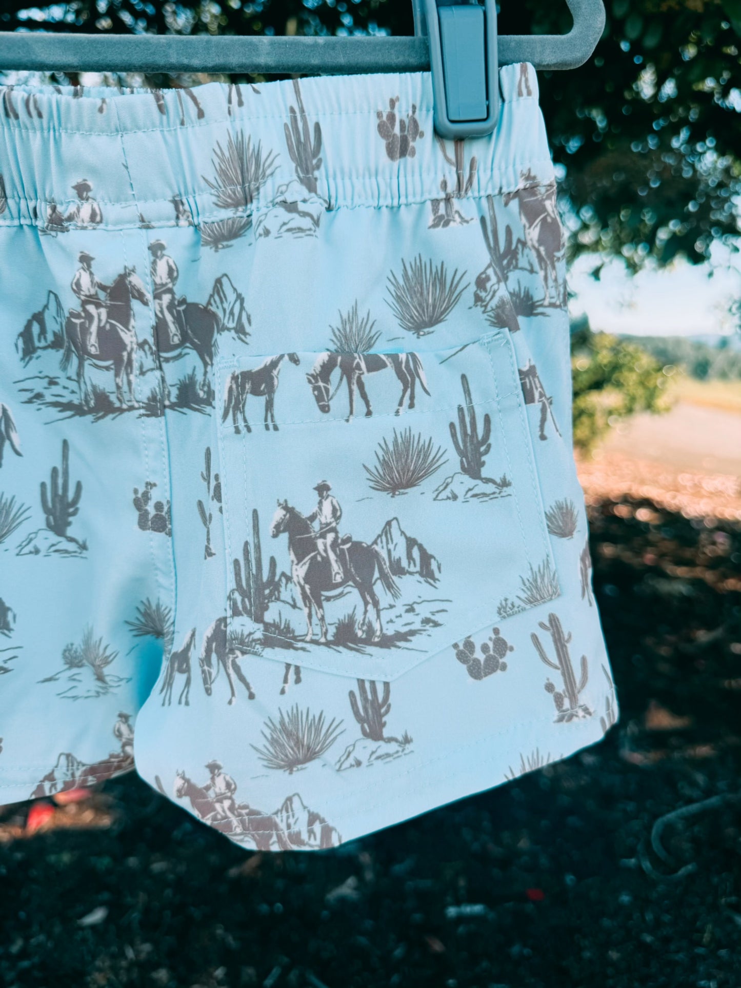 Blue Western Trail Performance Shorts | Boys