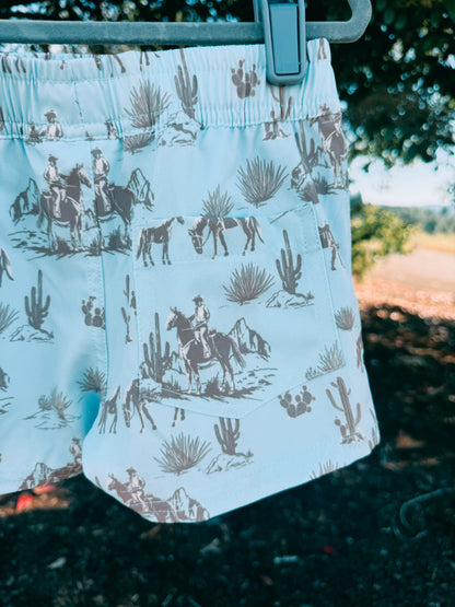 Blue Western Trail Performance Shorts | Boys
