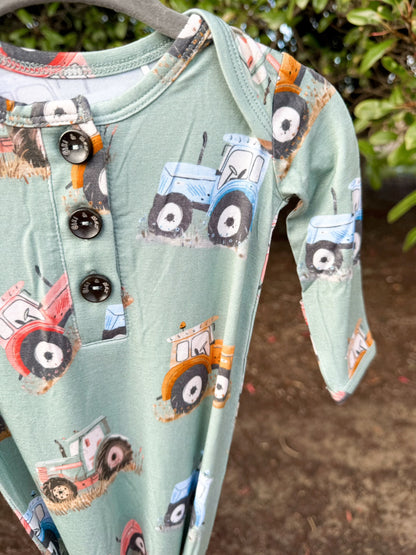 Harvest Tractor Bamboo Gown | Newborn