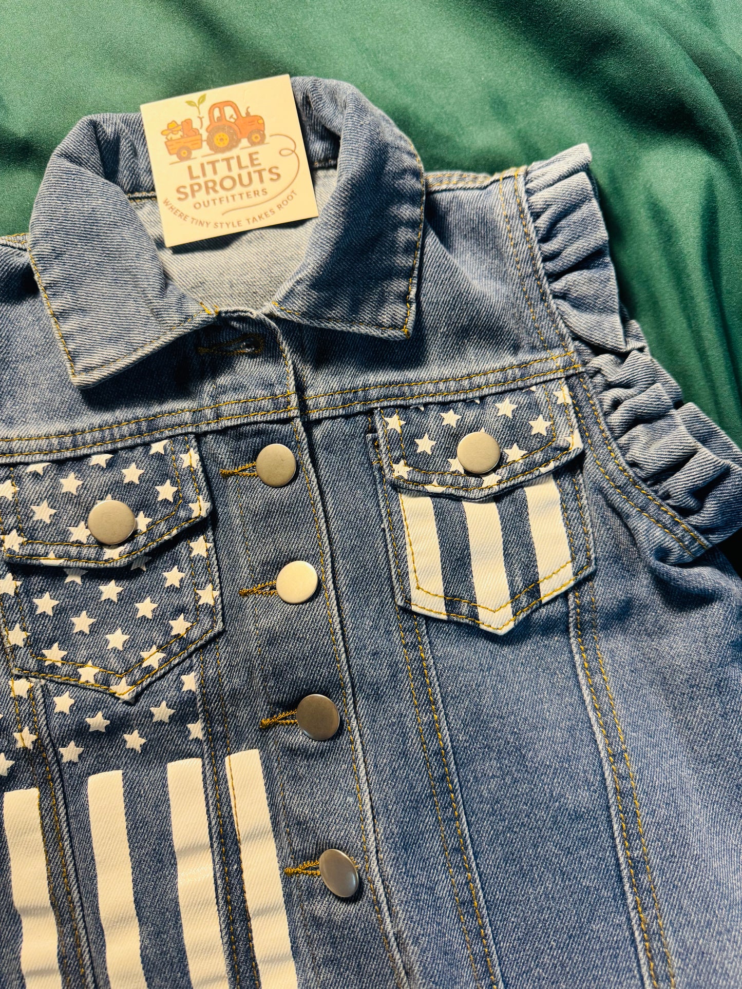 Stars & Stripes Denim Vest | Girls