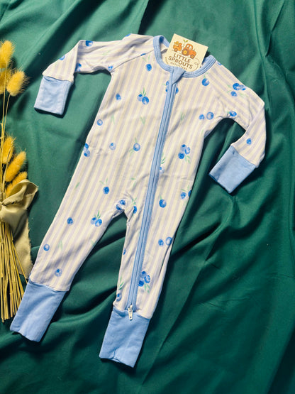 Blueberry Bamboo Zipper Romper