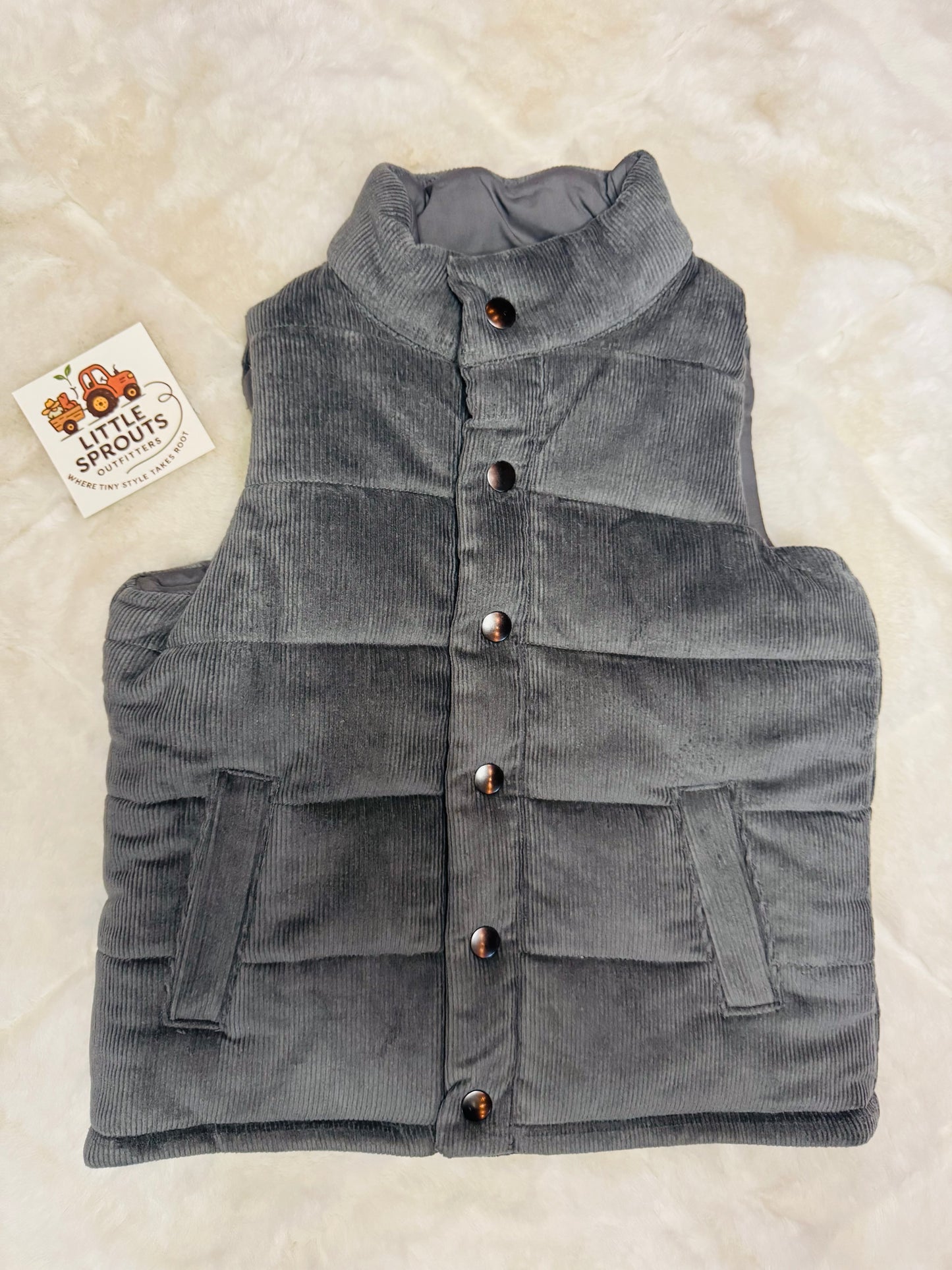 Corduroy Snap Vest