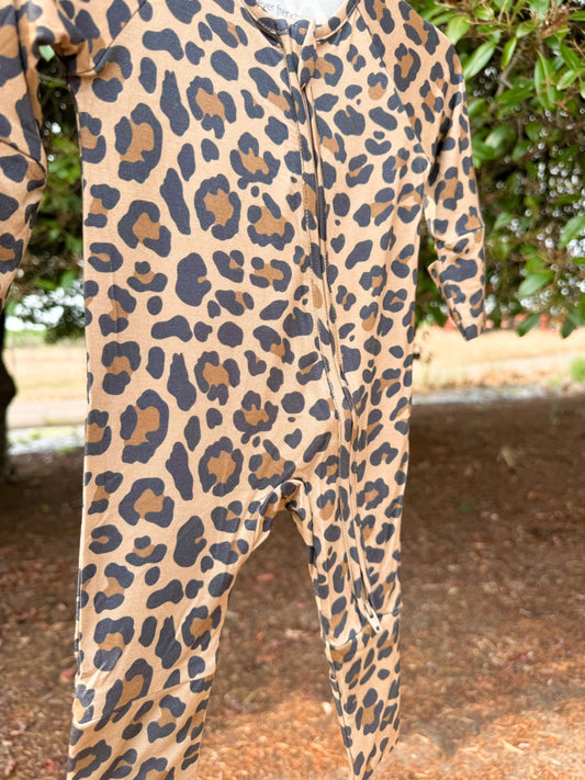 Wild Leopard Bamboo Zip Sleeper | Girls