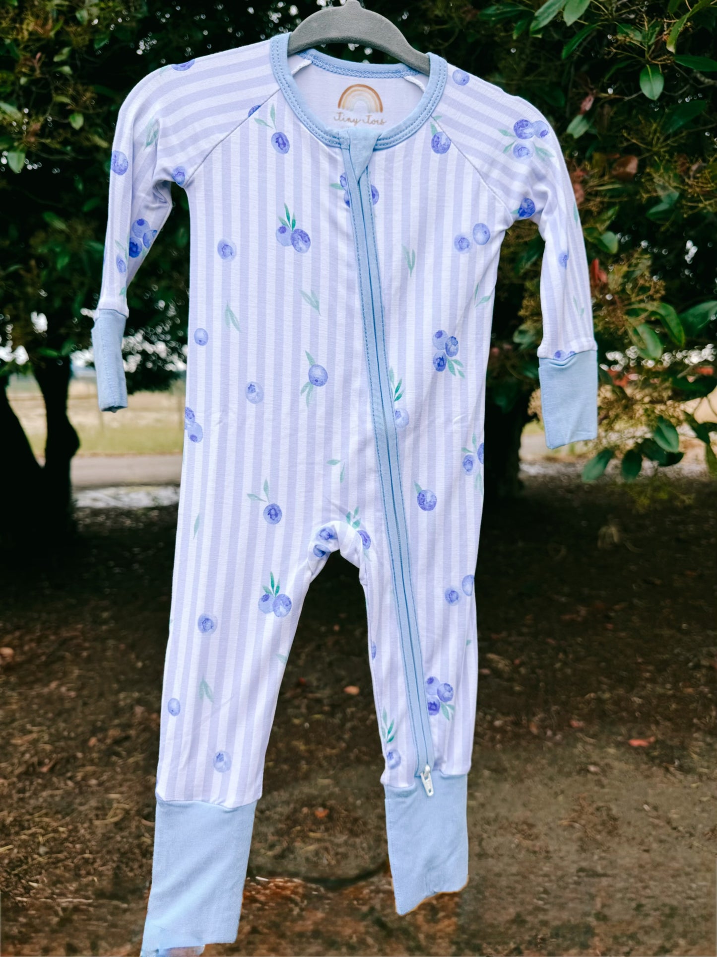 Blueberry Bamboo Zipper Romper
