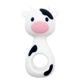 Cow Silicone Teether Rattle | Brown & White