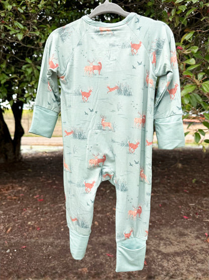 Woodland Buck Bamboo Zip Romper