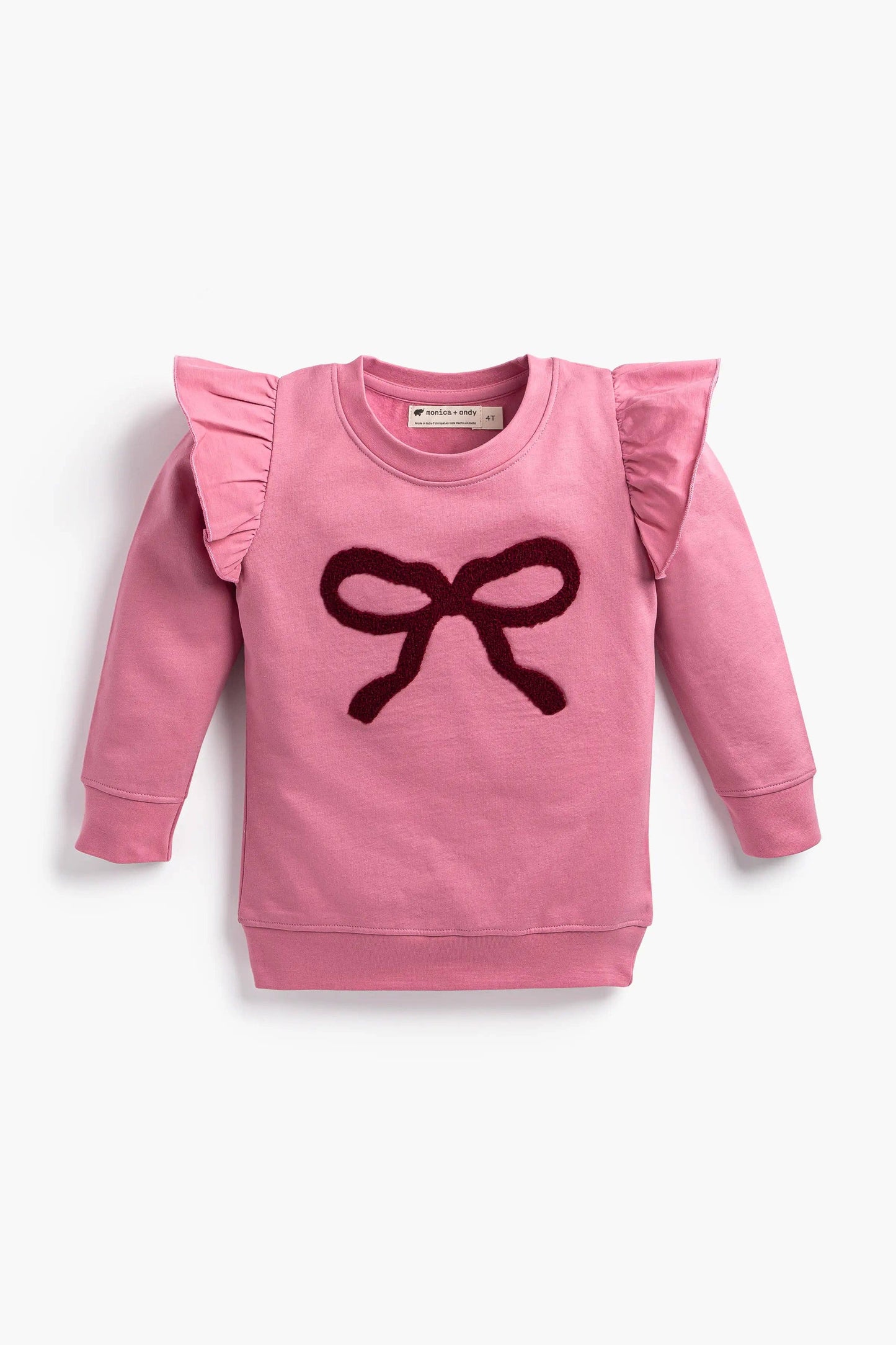 RUFFLE BOW SWEATSHIRT