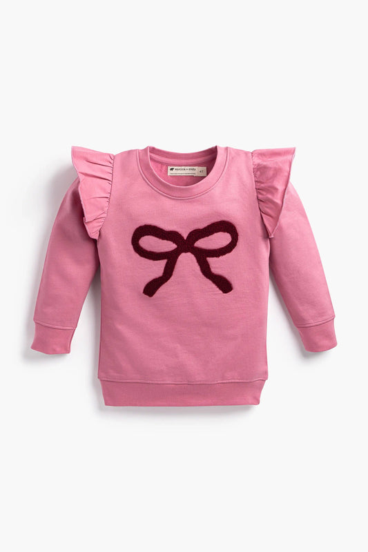 RUFFLE BOW SWEATSHIRT