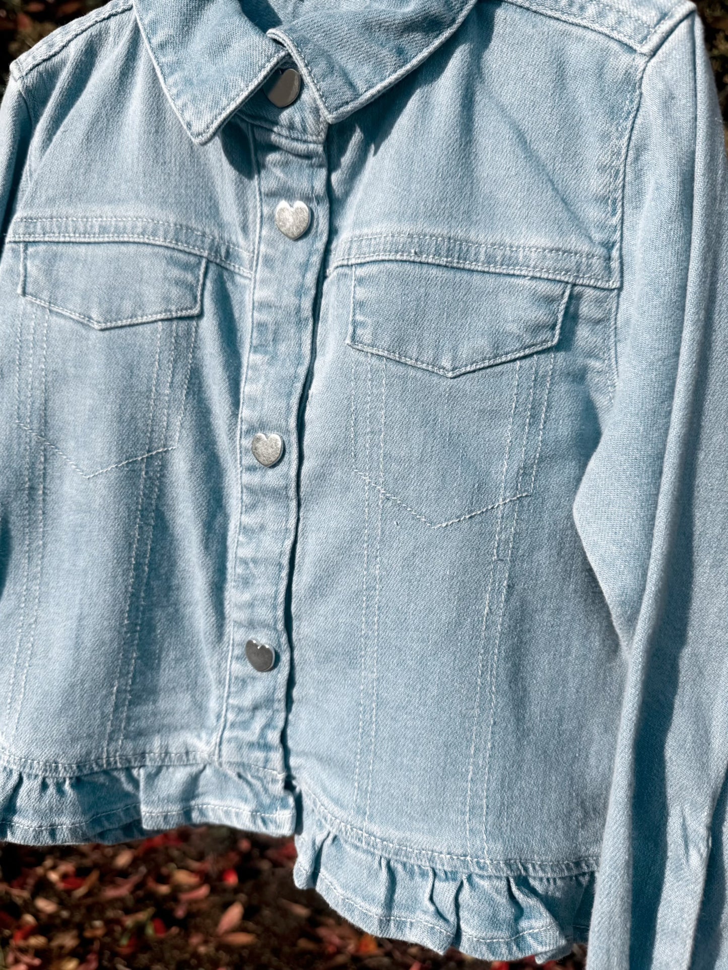 Ruffle Denim Jacket