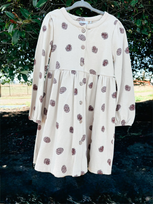 Pinecone Button-Down Dress | Girls
