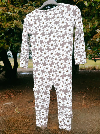 Retro Bloom Bamboo Zip Pajama | Girls