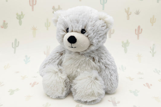 Plush teddy bear on a white background