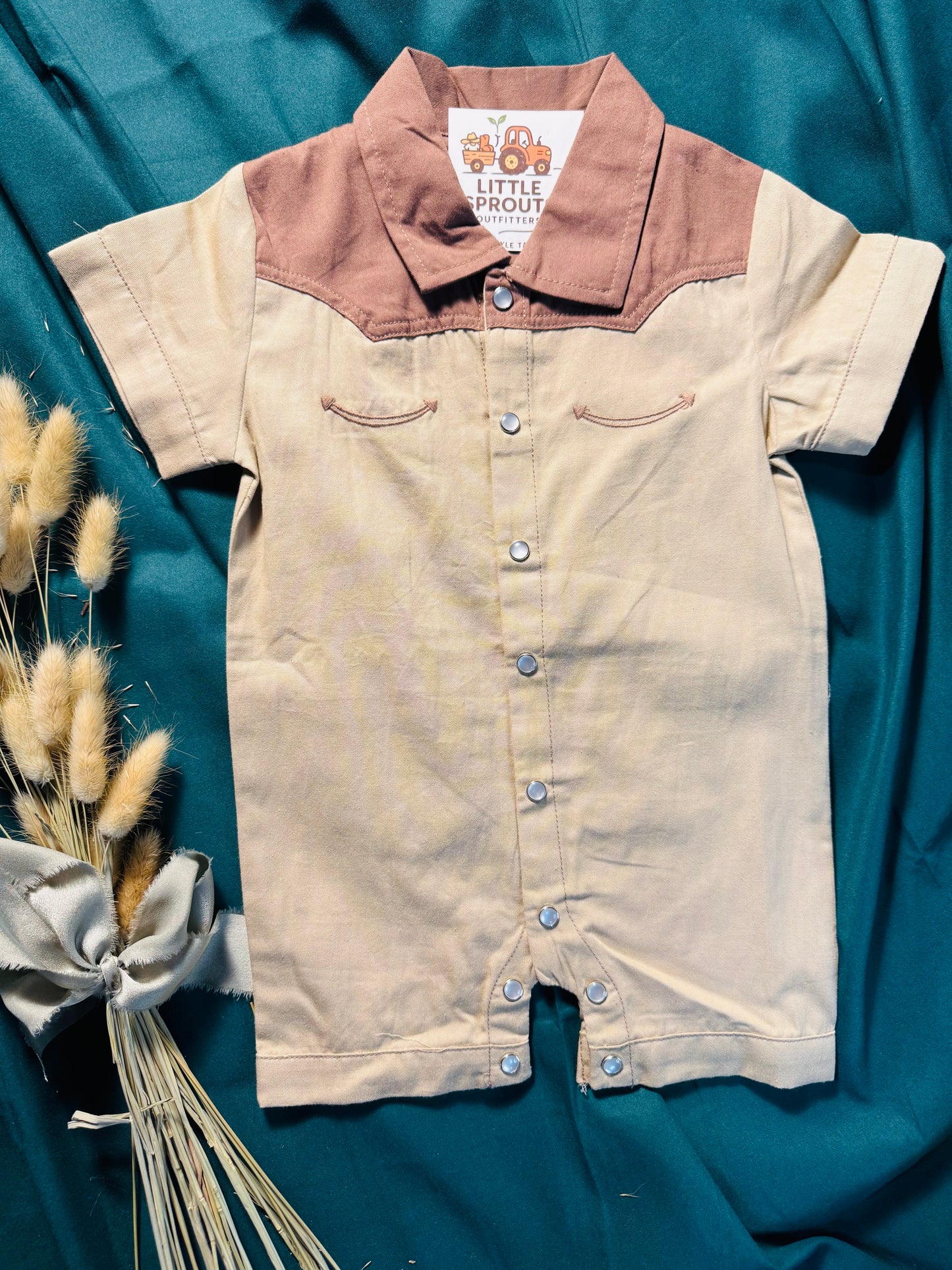 Ranchy Pearl Snap Coverall Romper
