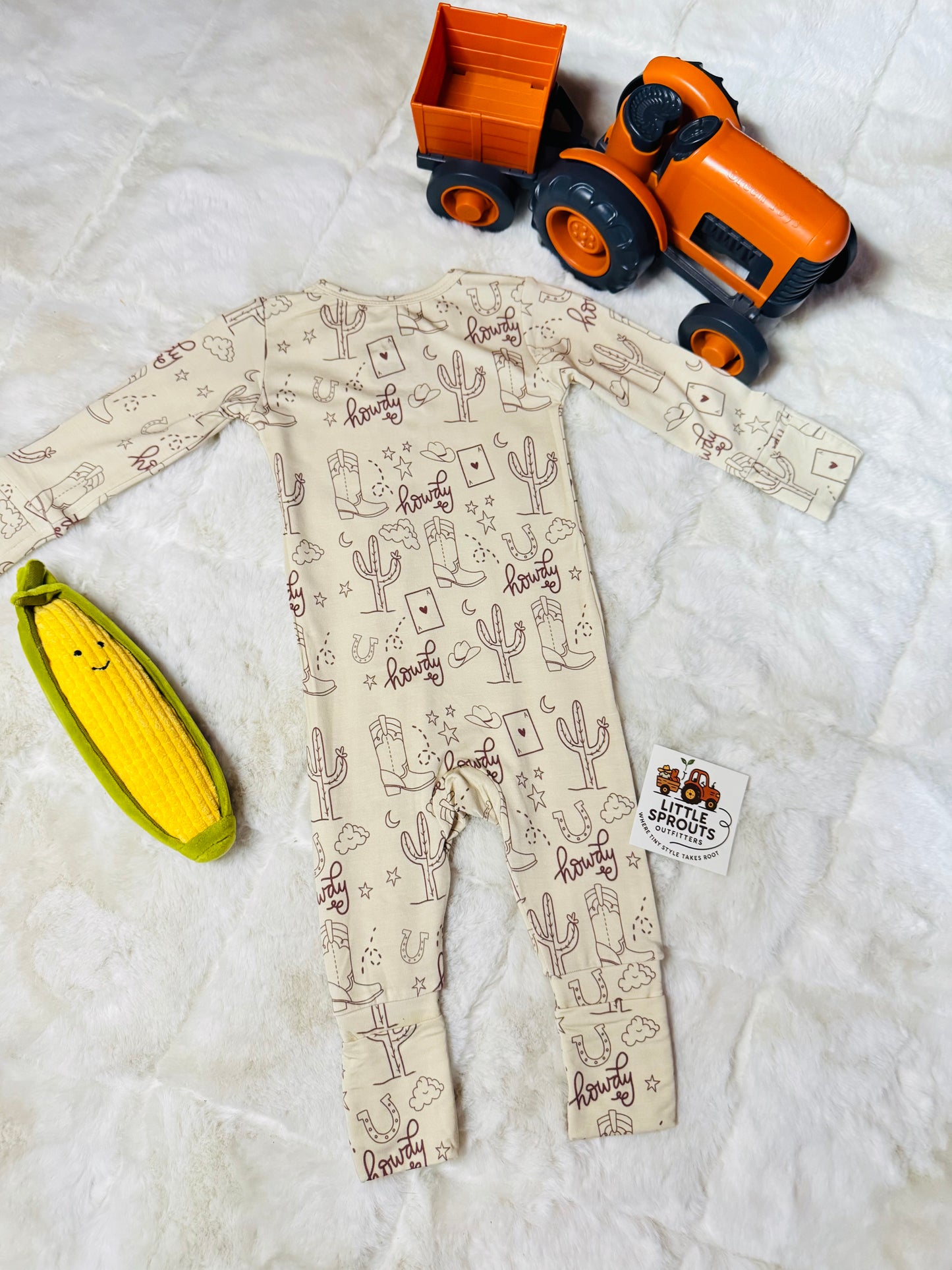 Howdy Oatmeal Zipper Pajama