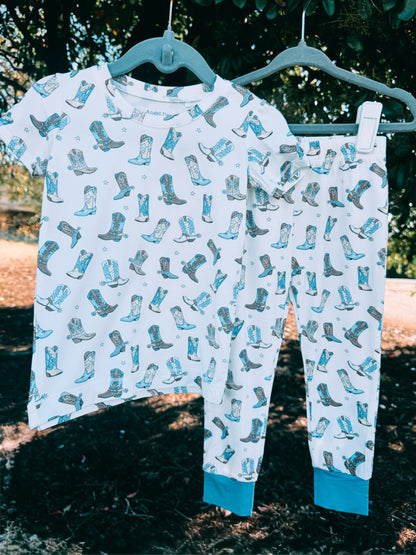 Blue Boot Bamboo Pajama 2pc Set | Boys