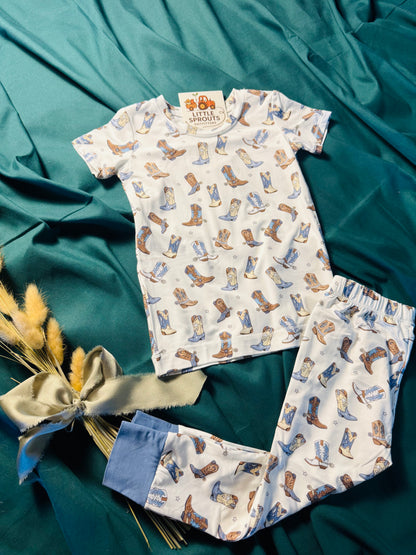 Blue Boot Bamboo Pajama 2pc Set | Boys