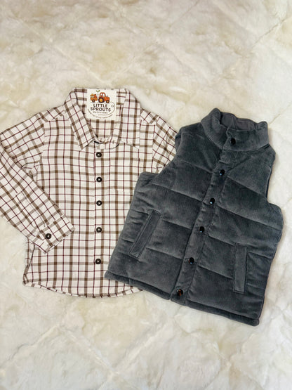 Corduroy Snap Vest