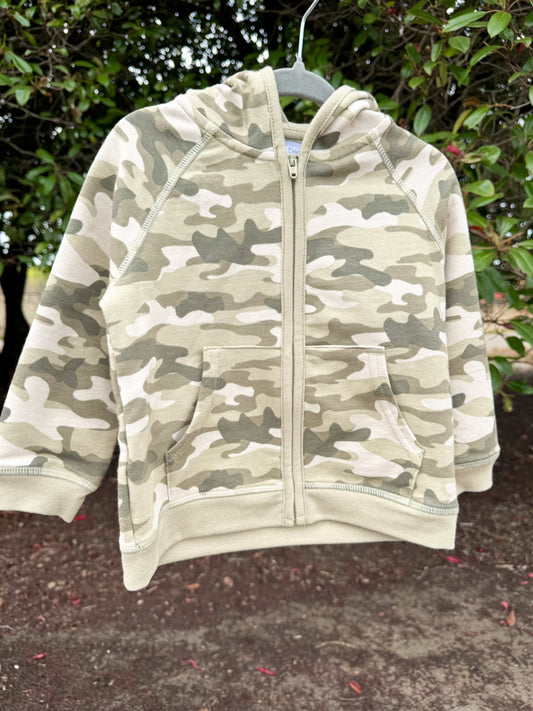 Organic French Terry Camo Zip Hoodie