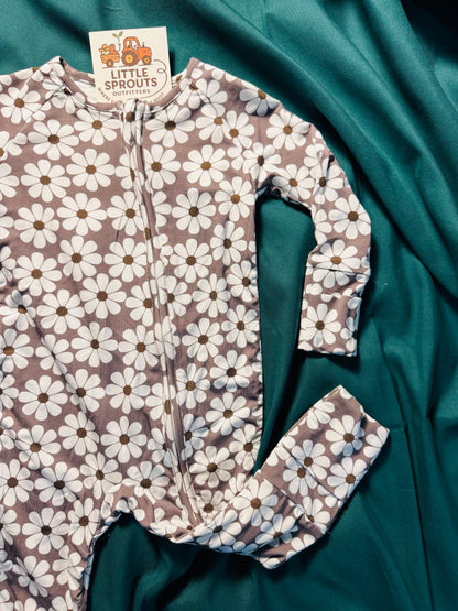 Retro Bloom Bamboo Zip Pajama | Girls