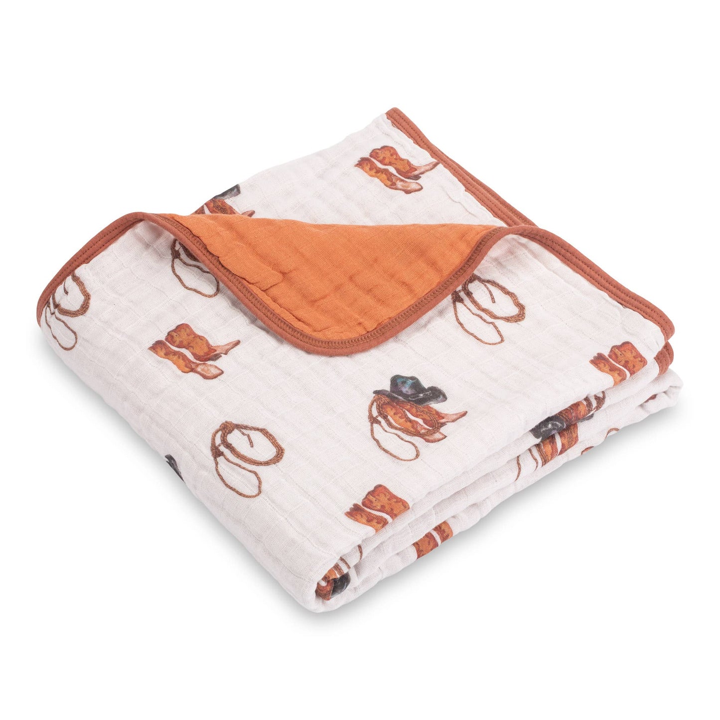 Brown Boots Muslin Cotton Blanket