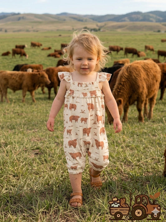 Highland Cow Bubble Romper