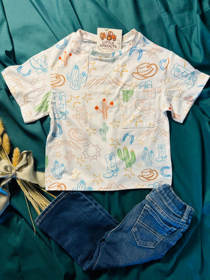 Western Stamp Pocket Tee | Boys