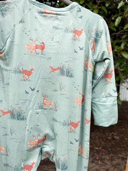 Woodland Buck Bamboo Zip Romper
